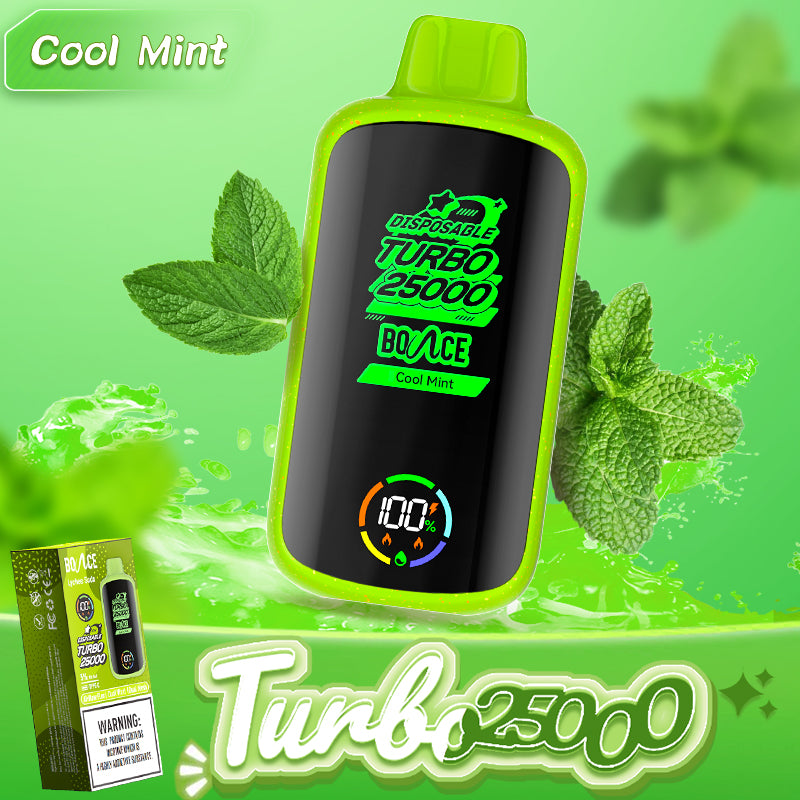 Bounce Vape Turbo 25000Puffs | Dispossable vape Adjustable Airflow Power Dual Coil Screen Display Rechargeable