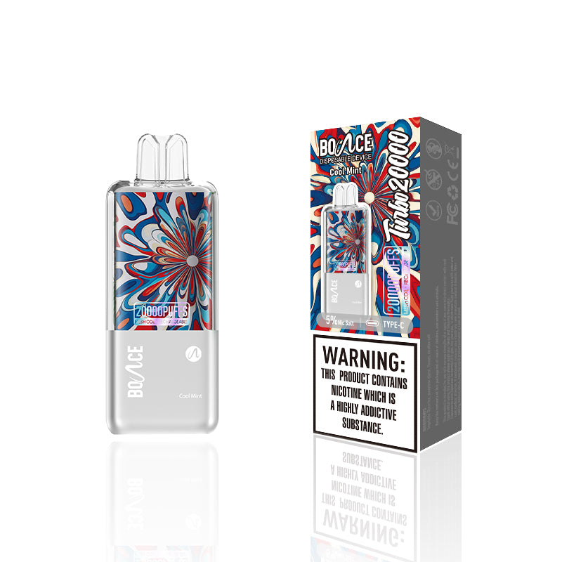 Bounce Vape Turbo 20000Puffs  | dispossable vape Wholesale Crystal Online Mesh Coil 5%Nicotine Rechargeable